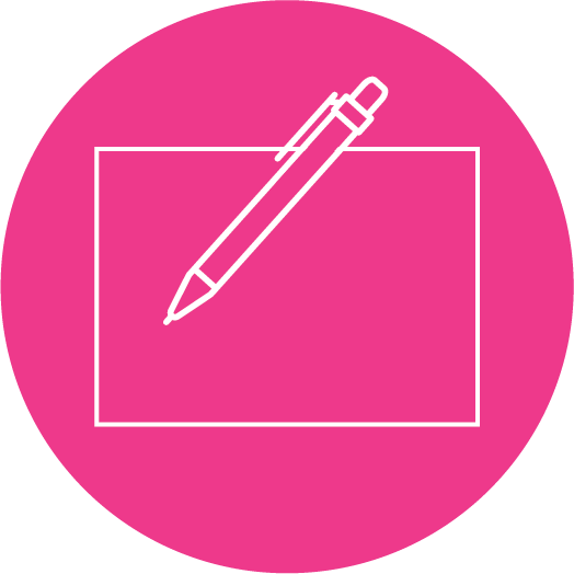 A pen and paper icon