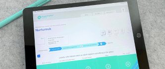 A tablet which shows the Boxall Profile Online on the screen